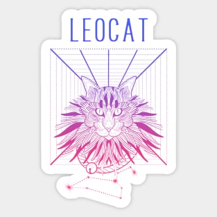 A zodiac cattery: Leo - leocat Sticker